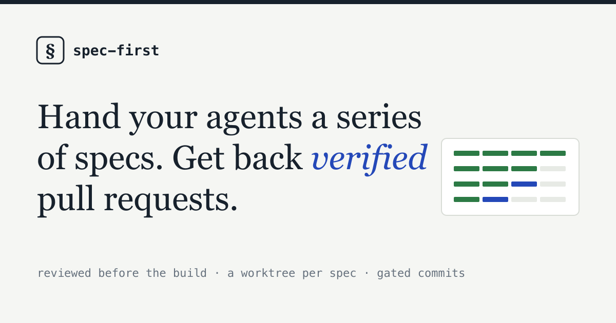 Screenshot of Spec-First