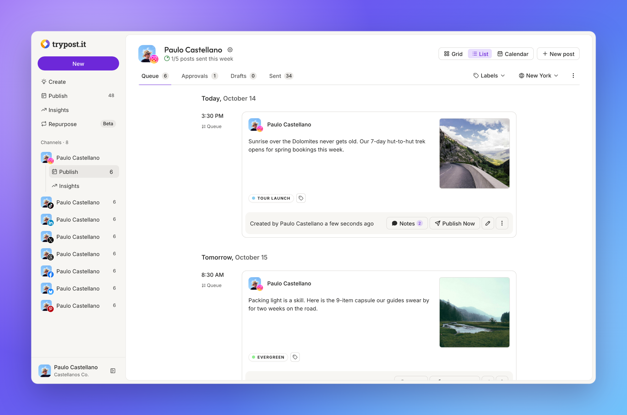 Capture d’écran de I built an open-source social media scheduler you run on your own server (TryPos (2)