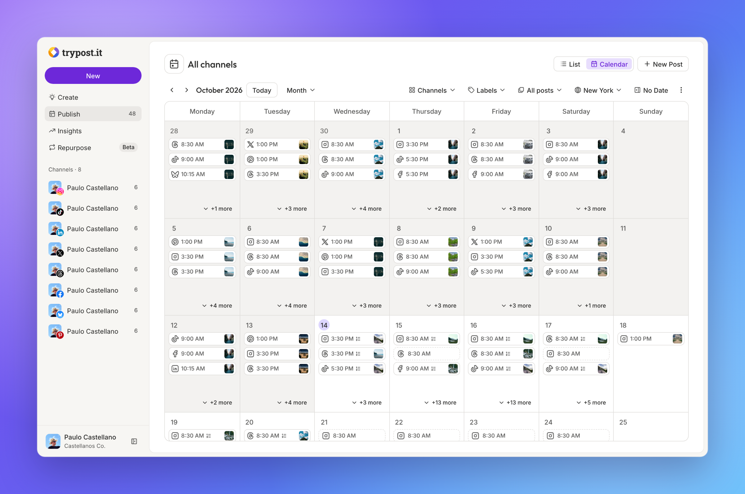 Capture d’écran de I built an open-source social media scheduler you run on your own server (TryPos